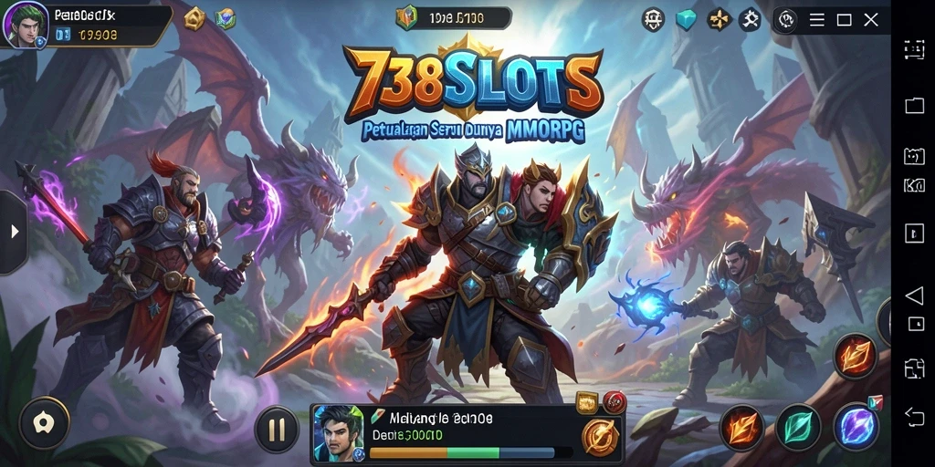 Screenshot 738SLOTS menampilkan gameplay seru dan interaksi antar pemain dalam dunia MMORPG.