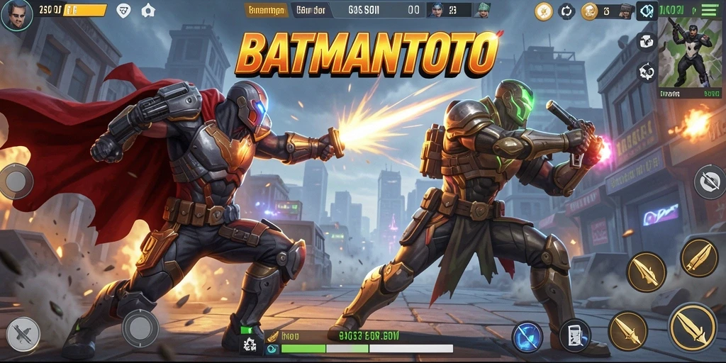 Screenshot gameplay seru dari BATMANTOTO dalam mode Battle Royale.