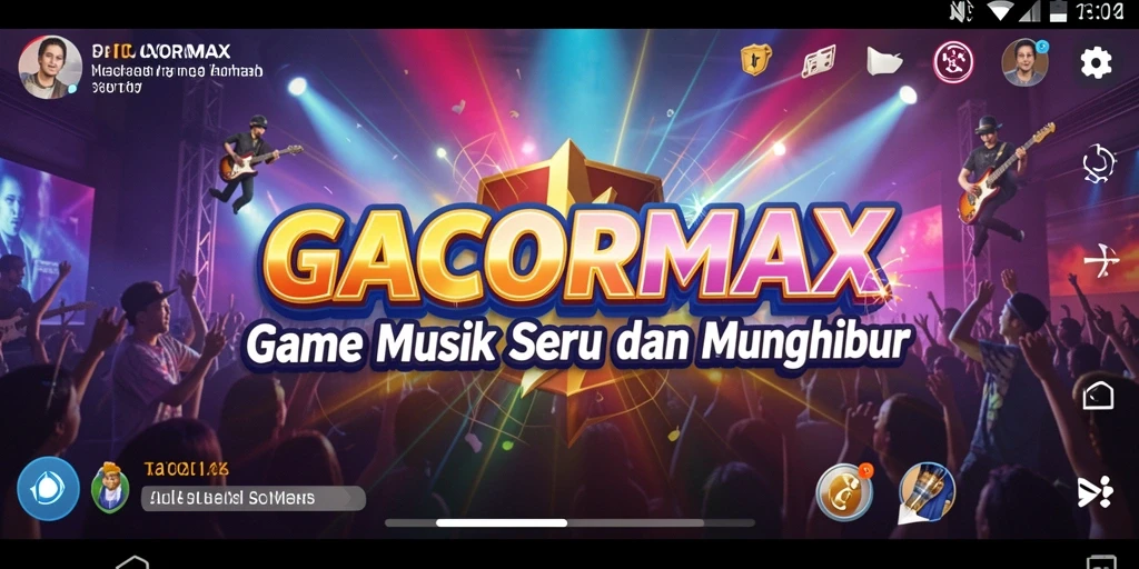 Screenshot dari gameplay GACORMAX dengan visualisasi musik yang memukau.