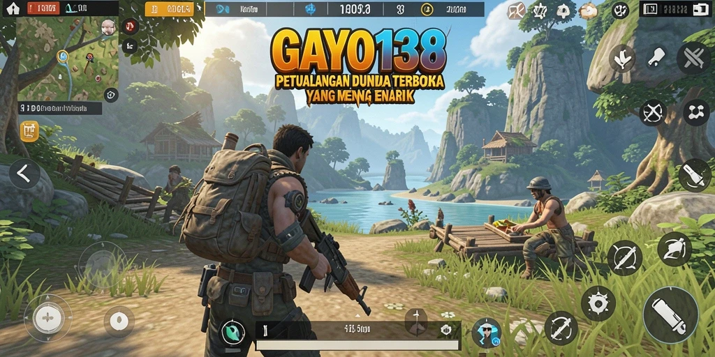 Screenshot utama GAYO138 menampilkan pemain menjelajahi dunia terbuka yang luas.