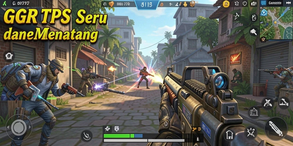 Tampilan gameplay seru dari GGR777 dengan aksi menembak yang intens.