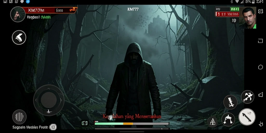 Tangkapan layar menampilkan momen menegangkan dalam gameplay KM777.