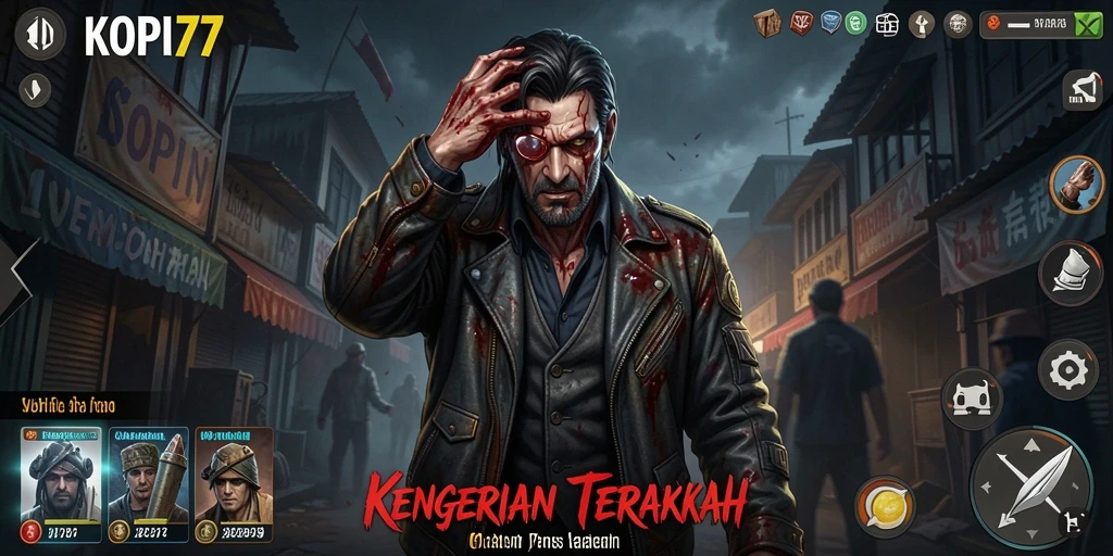 Tampilan gameplay KOPI77 dengan suasana Horror yang mencekam.