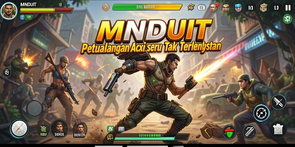 Screenshot gameplay MNDUIT yang menunjukkan aksi mendebarkan.