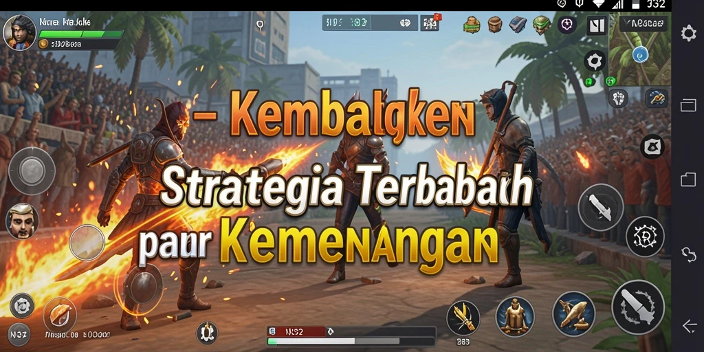 Screenshot N32 menampilkan aksi intens dalam gameplay strategi.