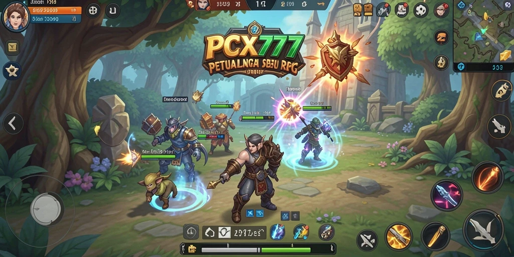Tangkapan layar menampilkan gameplay mendebarkan PCX777 dengan aksi RPG yang seru.