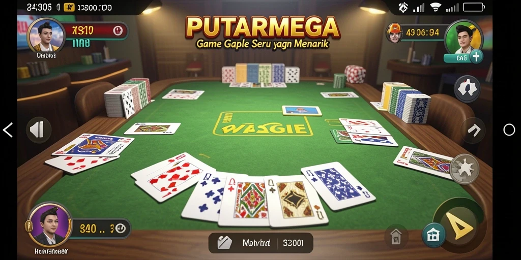 Tampilan permainan Gaple yang seru dan interaktif di PUTARMEGA.