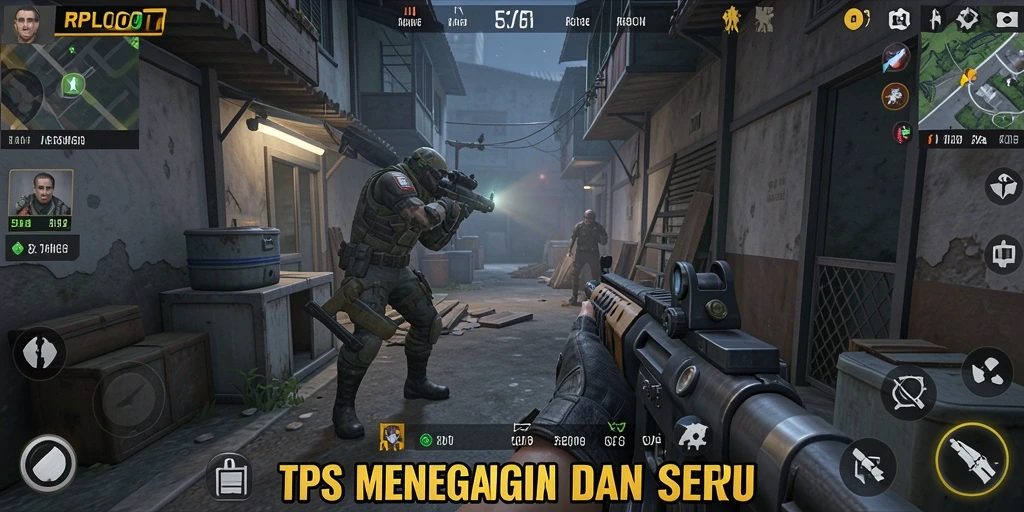 Screenshot dari gameplay seru RPLOOT yang menunjukkan karakter dalam aksi.