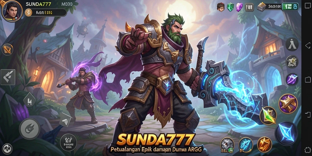 Tampilan gameplay epik di dunia fantasi SUNDA777.